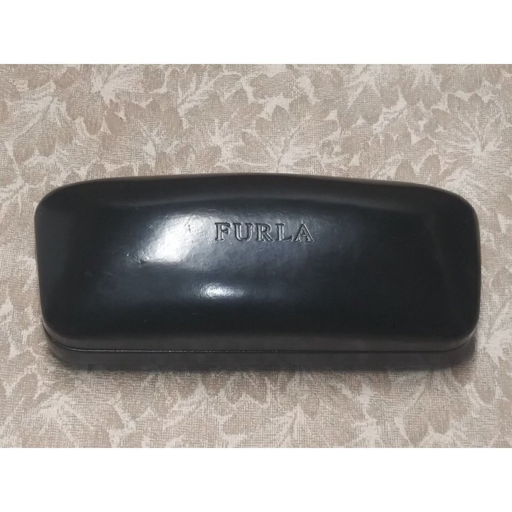 Furla Black Glossy Eyeglasses Sunglasses Hard Case Clamshell CASE ONLY